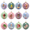 Set de 12 bolas de Navidad Disney Princesas de colores pastel