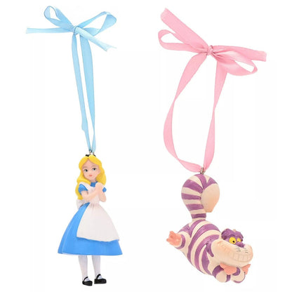 Set de dos adornos navideños Disney de Alicia y el Gato de Cheshire