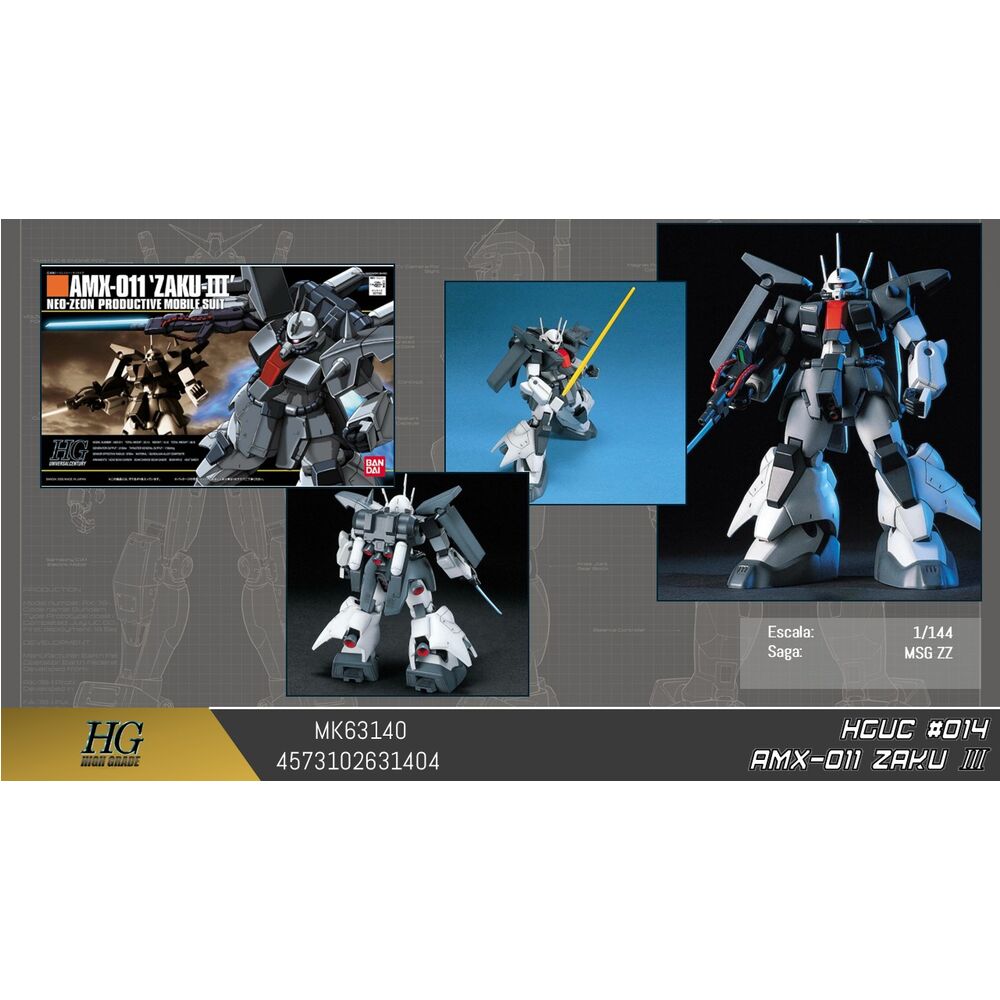 Maqueta HGUC 1/144 AMX-011 Zaku III de Gundam ZZ - 2