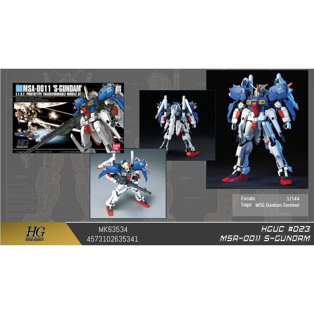 Maqueta HGUC 1/144 del MSA-0011 S Gundam en azul, blanco y rojo - 2