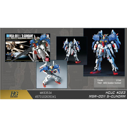 Maqueta HGUC 1/144 del MSA-0011 S Gundam en azul, blanco y rojo - 2
