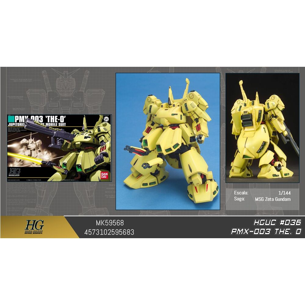Maqueta HGUC 1/144 PMX-003 The-O de Gundam en tonos amarillos - 2