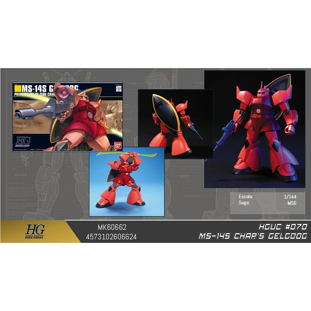 Maqueta roja HGUC 1/144 MS-14S Gelgoog Char Aznable Custom - 2