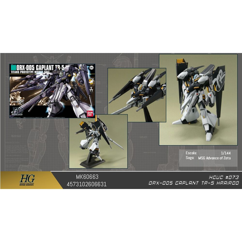 Maqueta HGUC 1/144 ORX-005 Gaplant TR-5 Hrairoo en negro y gris - 2