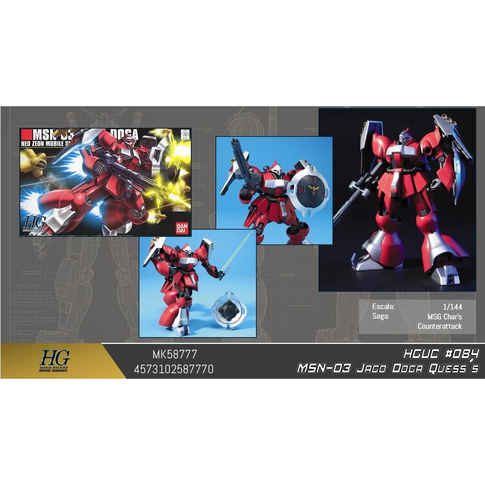 Maqueta HGUC 1/144 MSN-03 Jagd Doga Quess Paraya Custom - 2