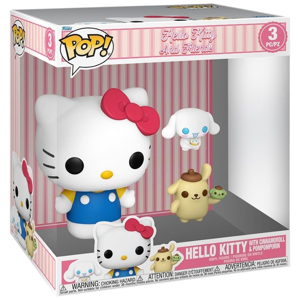 Figura Funko POP! Jumbo de Hello Kitty con Cinnamoroll y Pompompurin