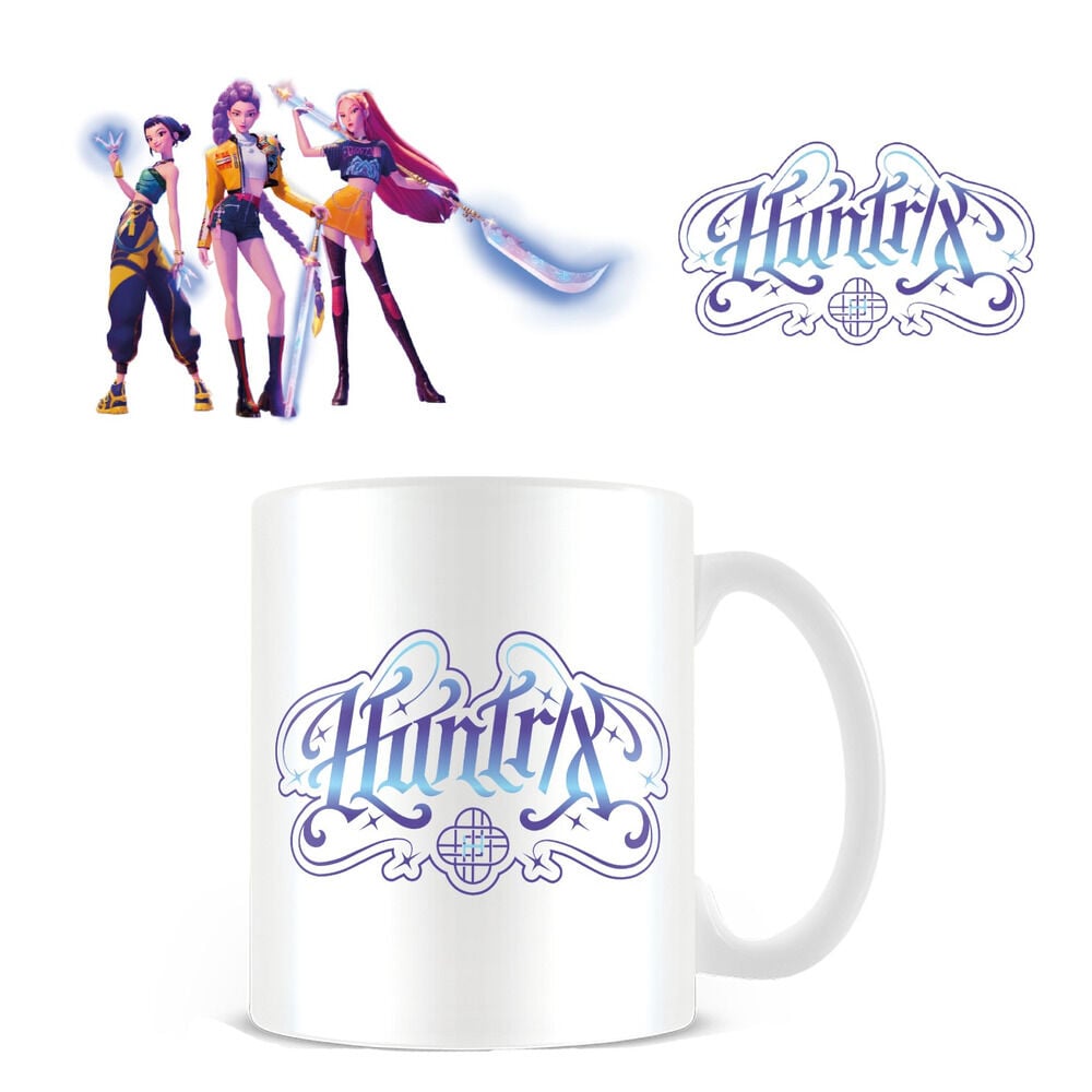 Taza blanca Huntrix de KPop Demon Hunters de cerámica
