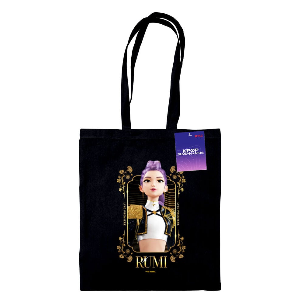 Bolsa shopping negra de Rumi de KPop Demon Hunters
