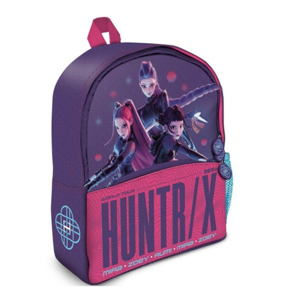 Mochila HUNTRIX de KPop Demon Hunters en tonos morados y rosas