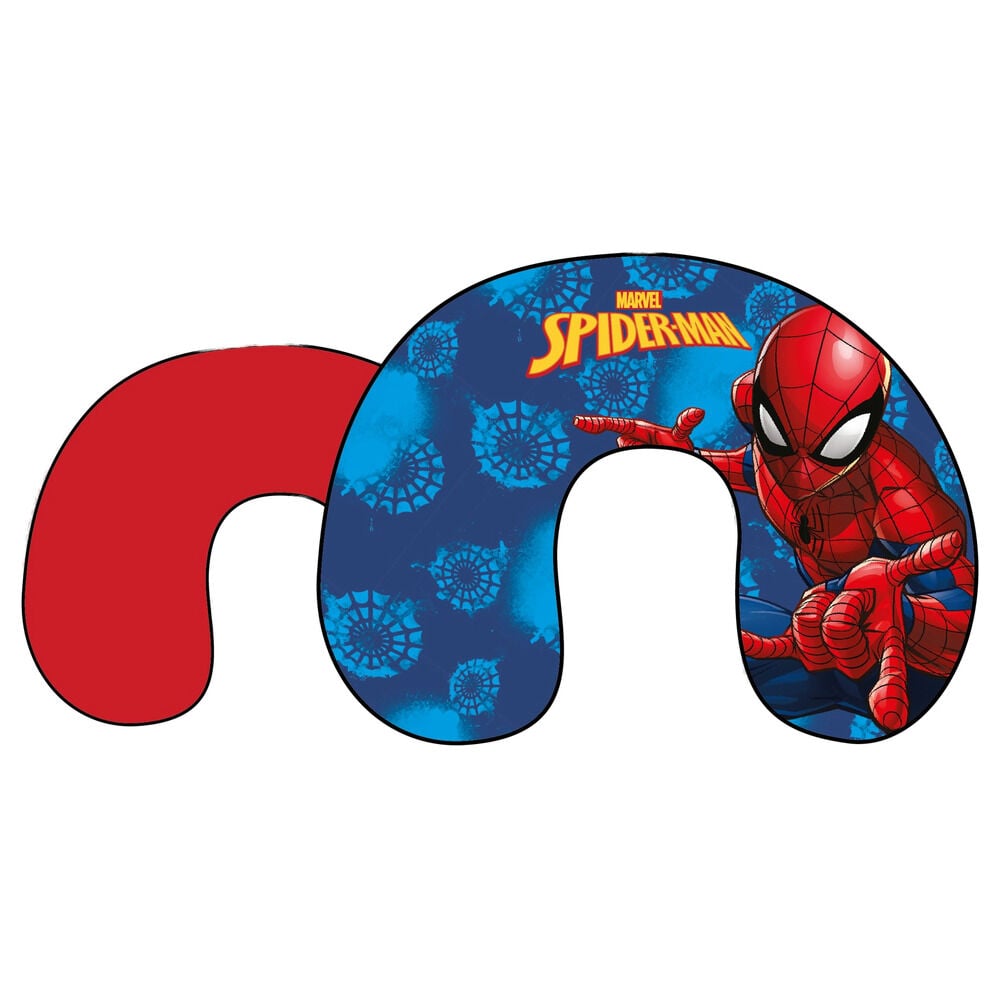 Cojín de viaje en forma de U de Spider-Man Marvel, azul y rojo
