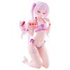 Figura BANPRESTO Angel Police Elle con cabello rosa y vaso de postre