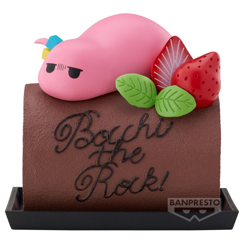 Figura Bocchi-chan Sweets Collection Ver. A de 10 cm con fresa y base decorada