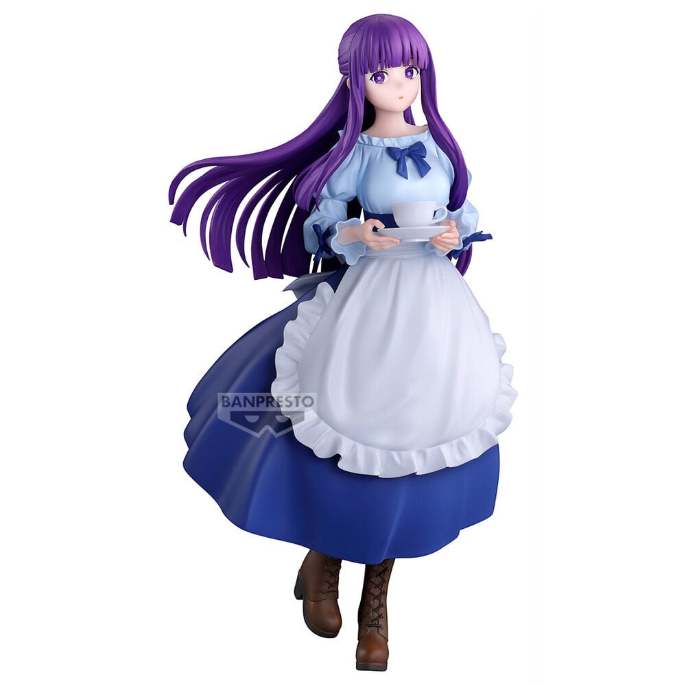 Figura de Fern de Frieren con vestido azul y blanco