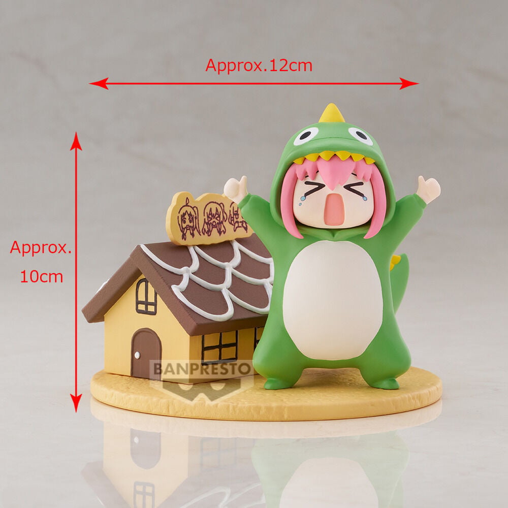 Figura Bocchi-chan de Bocchi the Rock! con disfraz verde de dinosaurio y base con casa - 2
