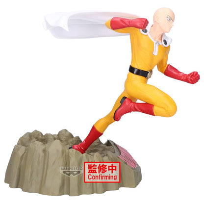 Figura Banpresto de Saitama de One-Punch Man sobre base rocosa - 2