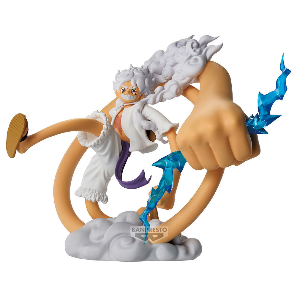 Figura de Monkey D. Luffy Gear 5 de One Piece con efectos azules - 2