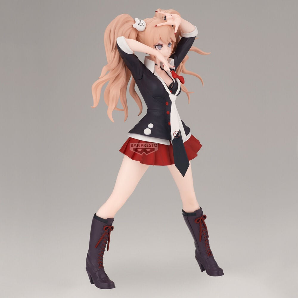 Figura de Junko Enoshima de Danganronpa con atuendo negro, blanco y rojo - 3