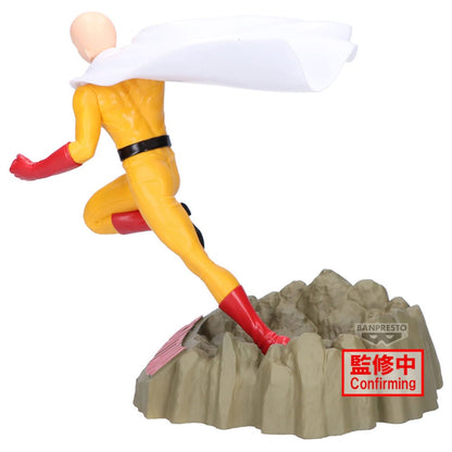 Figura Banpresto de Saitama de One-Punch Man sobre base rocosa - 3