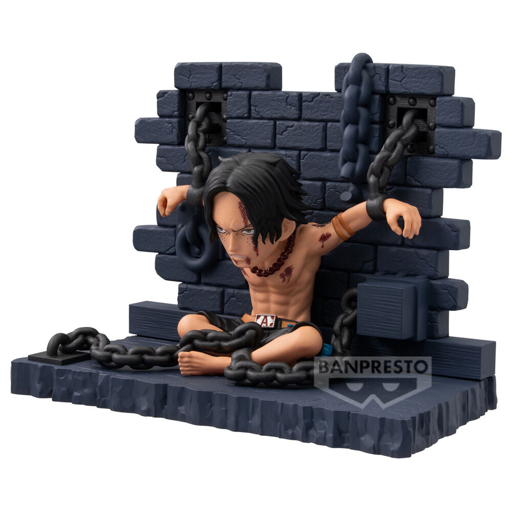 Figura de Portgas D. Ace encadenado frente a un muro de Impel Down - 2