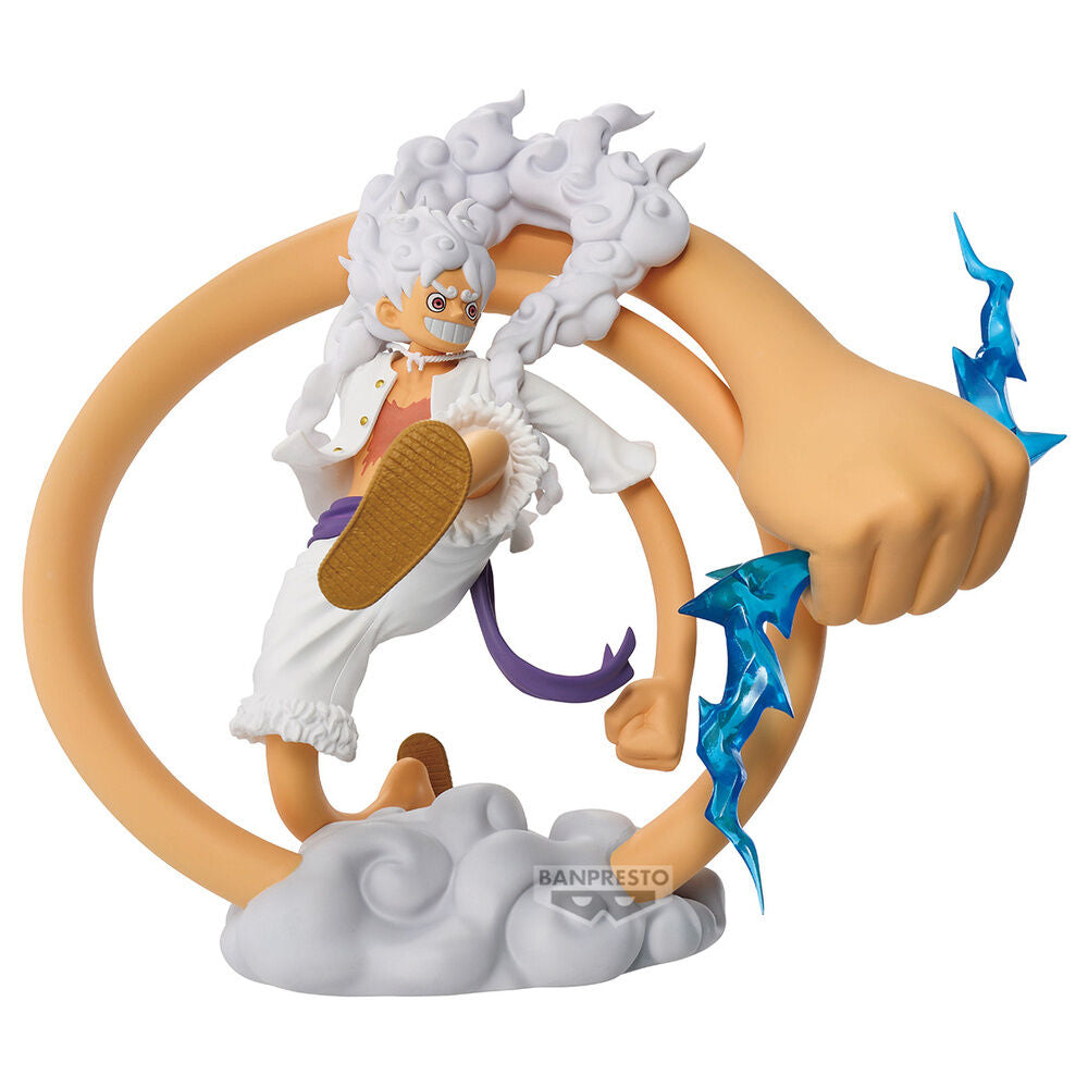 Figura de Monkey D. Luffy Gear 5 de One Piece con efectos azules - 3