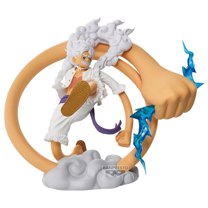 Figura de Monkey D. Luffy Gear 5 de One Piece con efectos azules - 3