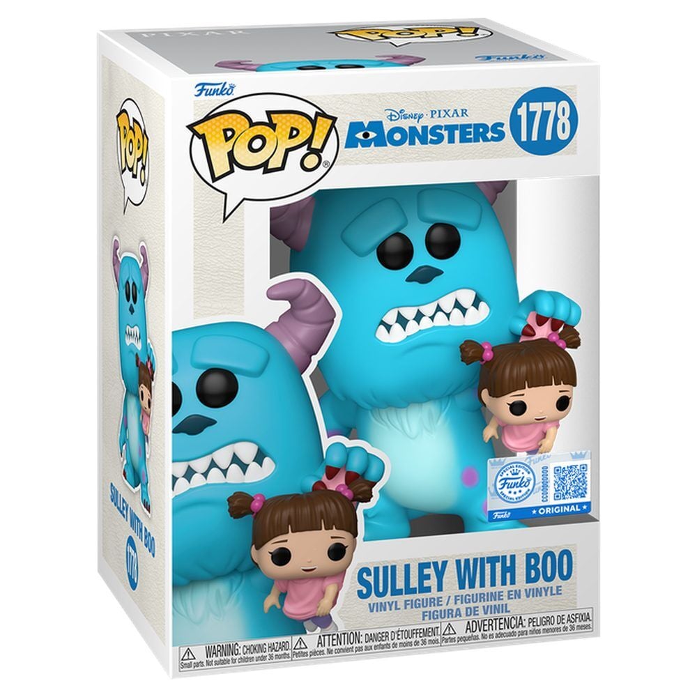 Figura Funko POP! de Sulley con Boo de Monsters Inc. en caja