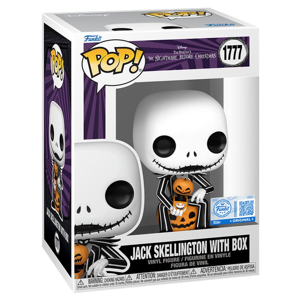 Figura Funko POP! de Jack Skellington con caja naranja de Pesadilla Antes de Navidad