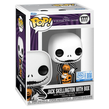 Figura Funko POP! de Jack Skellington con caja naranja de Pesadilla Antes de Navidad
