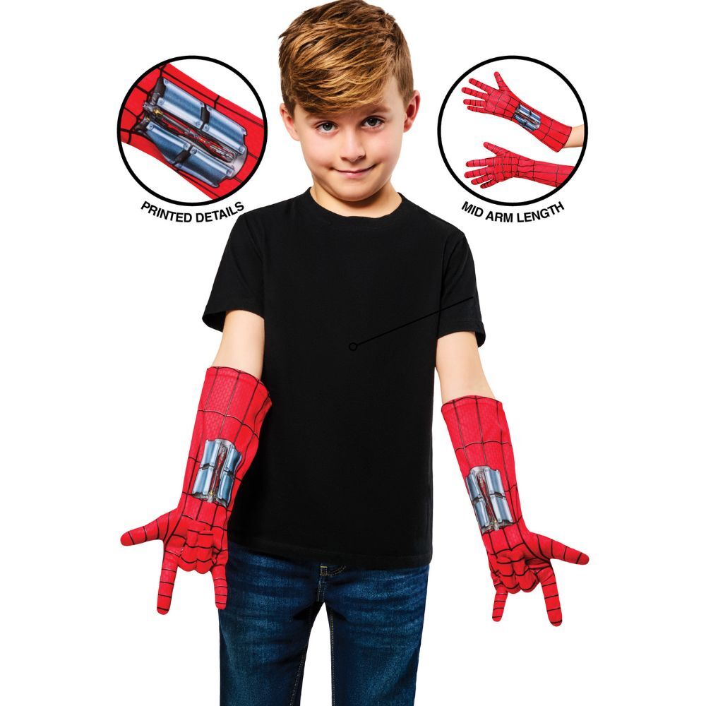 Guantes rojos de Spider-Man Marvel con telarañas negras - 2