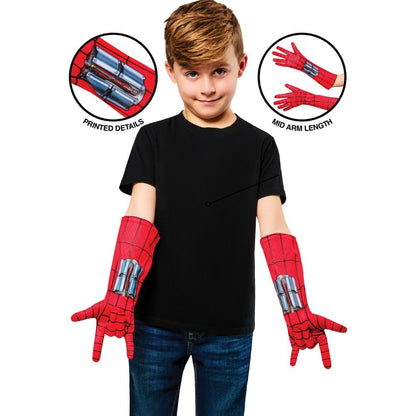 Guantes rojos de Spider-Man Marvel con telarañas negras - 2