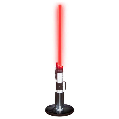 Lámpara 3D de sable de luz rojo de Darth Vader Star Wars con base negra