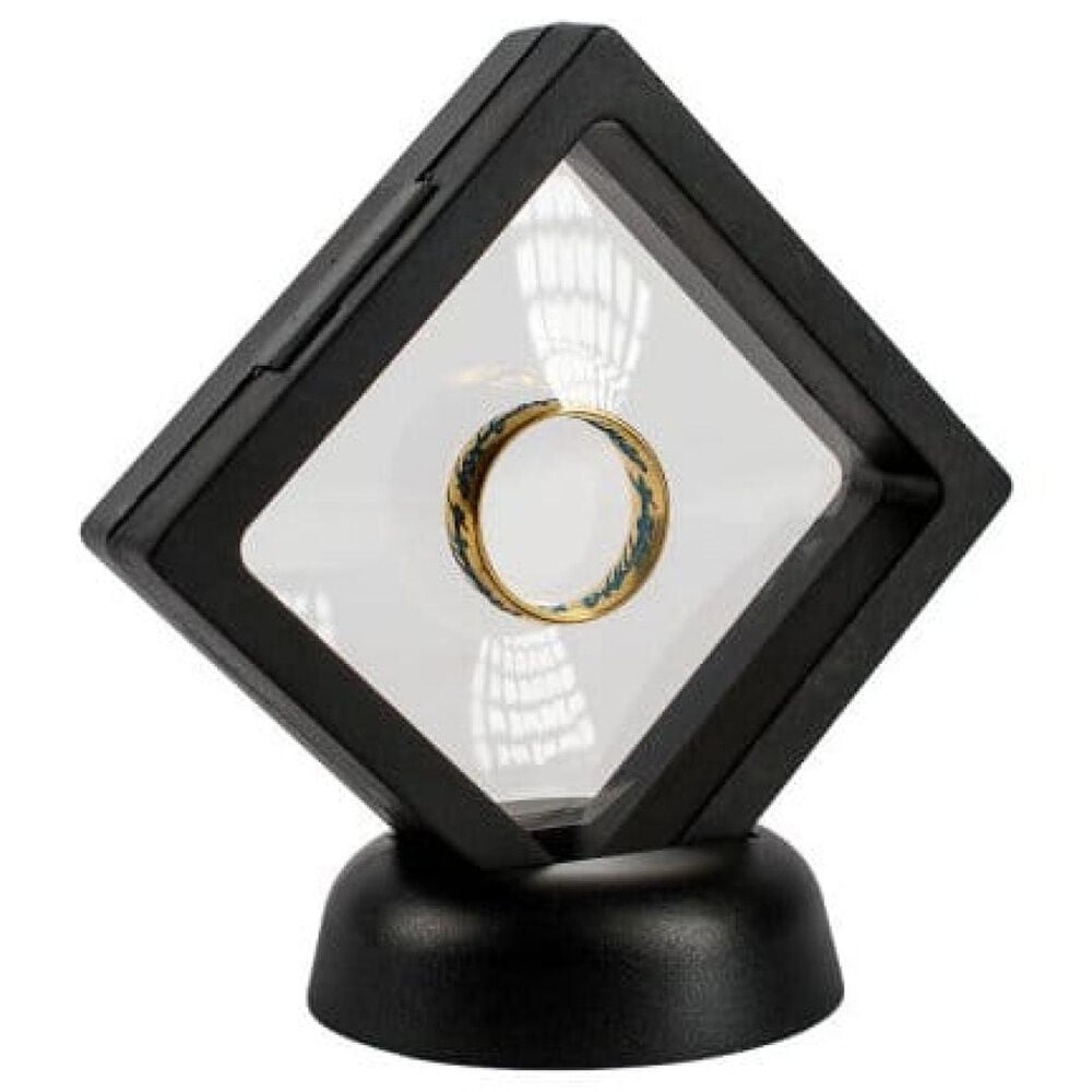 Réplica del anillo de El Señor de los Anillos en expositor negro