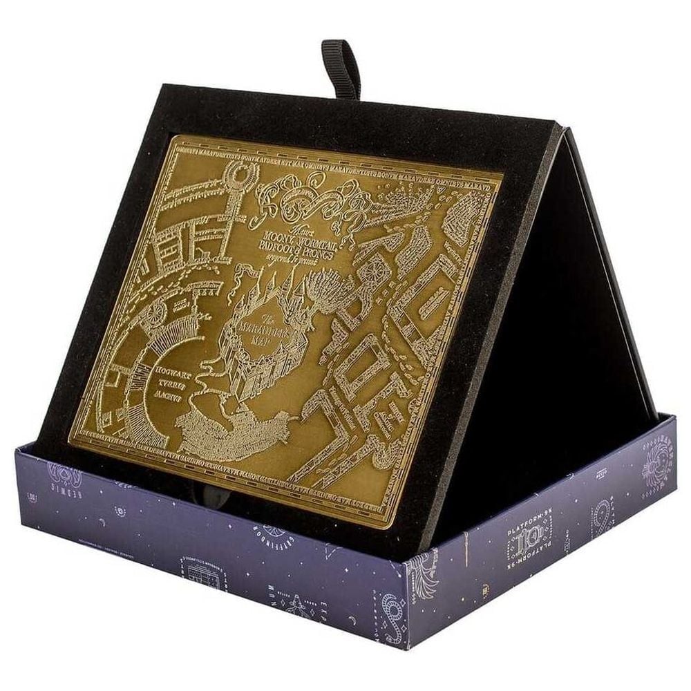 Réplica metálica dorada del Mapa del Merodeador de Harry Potter