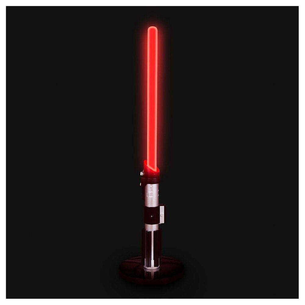 Lámpara 3D de sable de luz rojo de Darth Vader Star Wars con base negra - 2