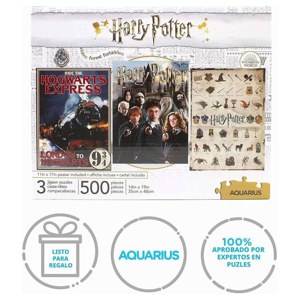 Set de 3 puzzles Harry Potter de 500 piezas Aquarius - 2