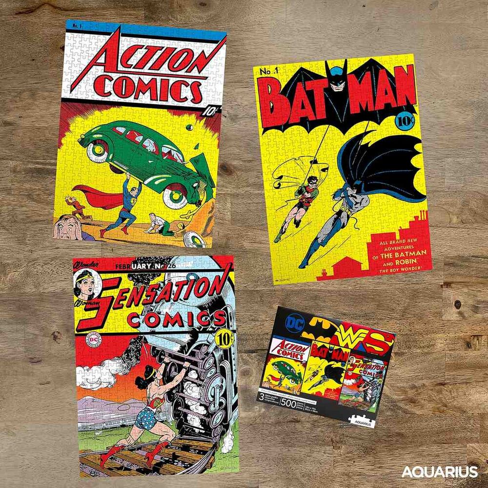Set de tres puzles AQUARIUS de DC Comics con Batman, Superman y Wonder Woman - 2