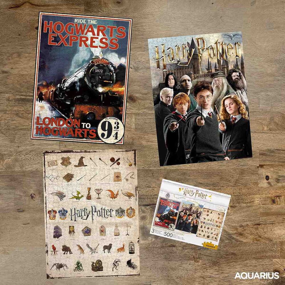 Set de 3 puzzles Harry Potter de 500 piezas Aquarius - 3