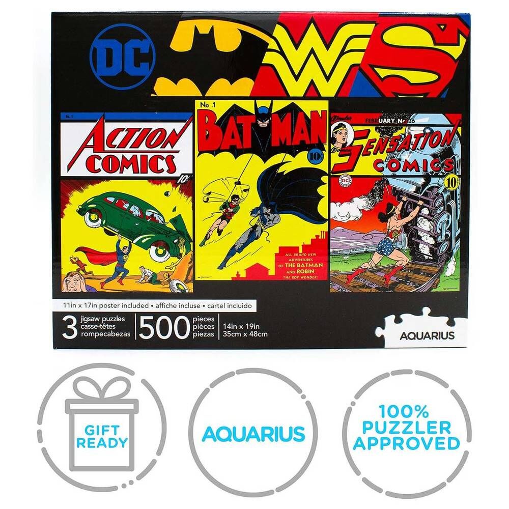 Set de tres puzles AQUARIUS de DC Comics con Batman, Superman y Wonder Woman - 3