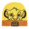 Gorro amarillo de El Rey León con ilustración de cachorro de león