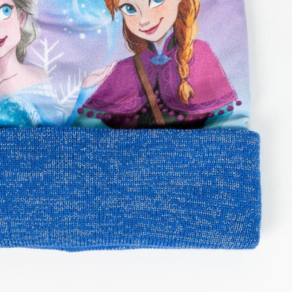Conjunto Frozen Disney con gorro de pompón, guantes y braga de cuello - 4
