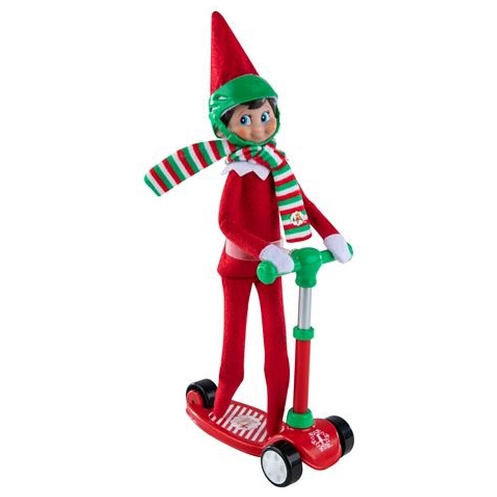 Patinete rojo y casco verde The Elf on the Shelf
