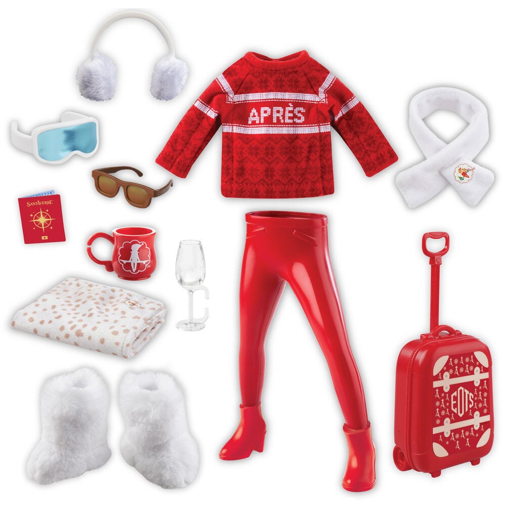 Vestuario Apres Ski Magic Freeze para elfo, en rojo y blanco - 3