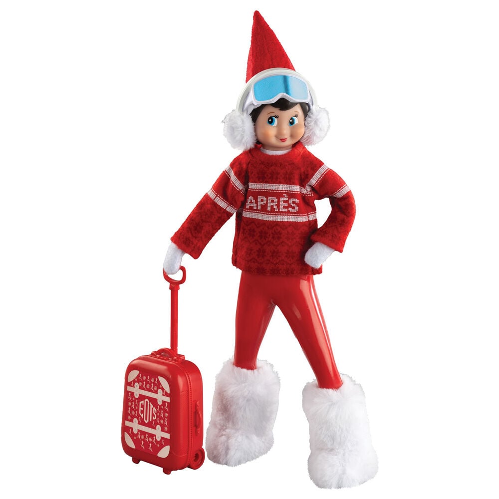 Vestuario Apres Ski Magic Freeze para elfo, en rojo y blanco
