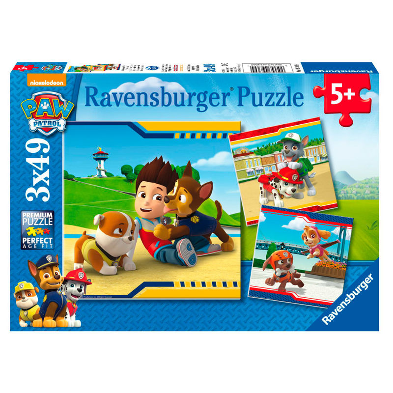 Caja de 3 puzzles Ravensburger de Paw Patrol de 49 piezas