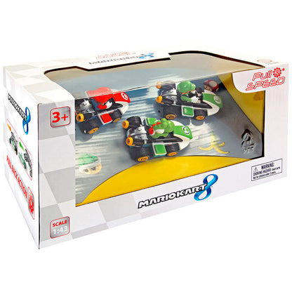 Set de 3 coches Pull Speed Mario Kart 8 de Mario, Luigi y Yoshi