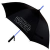 Paraguas negro Star Wars con efecto espada láser y mango con linterna