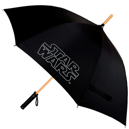 Paraguas negro Star Wars con efecto espada láser y mango con linterna - 3