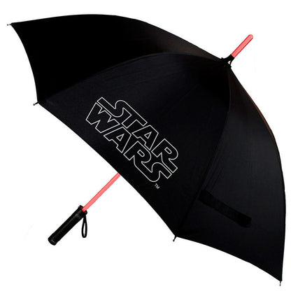 Paraguas negro Star Wars con efecto espada láser y mango con linterna - 4