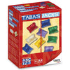 Caja roja del juego de tabas CAYRO con piezas de colores