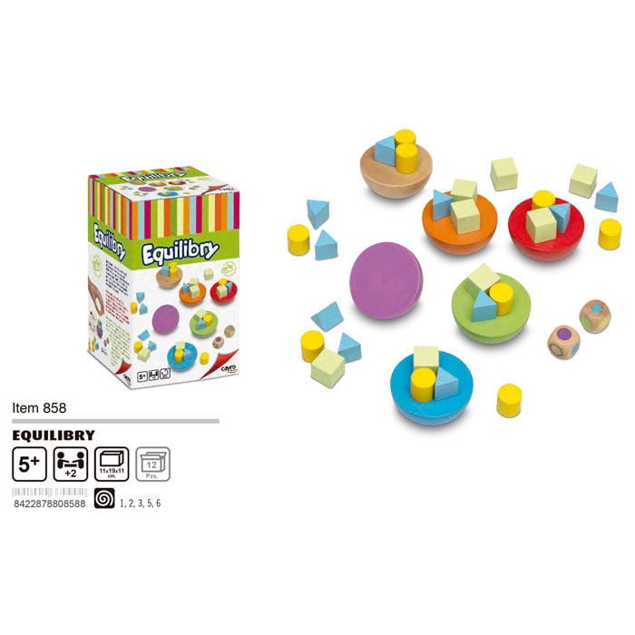 Juego Equilibry CAYRO con bases de colores y piezas geométricas - 3